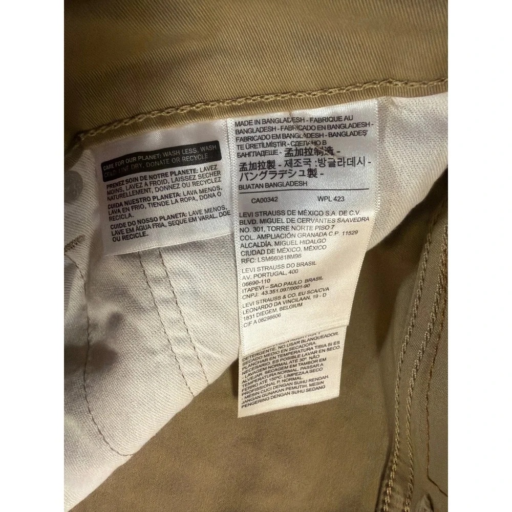 Levis 511 Slim Fit Pants Mens 38x30 Khaki Tan Stretch All Seasons Tech Chino NWT